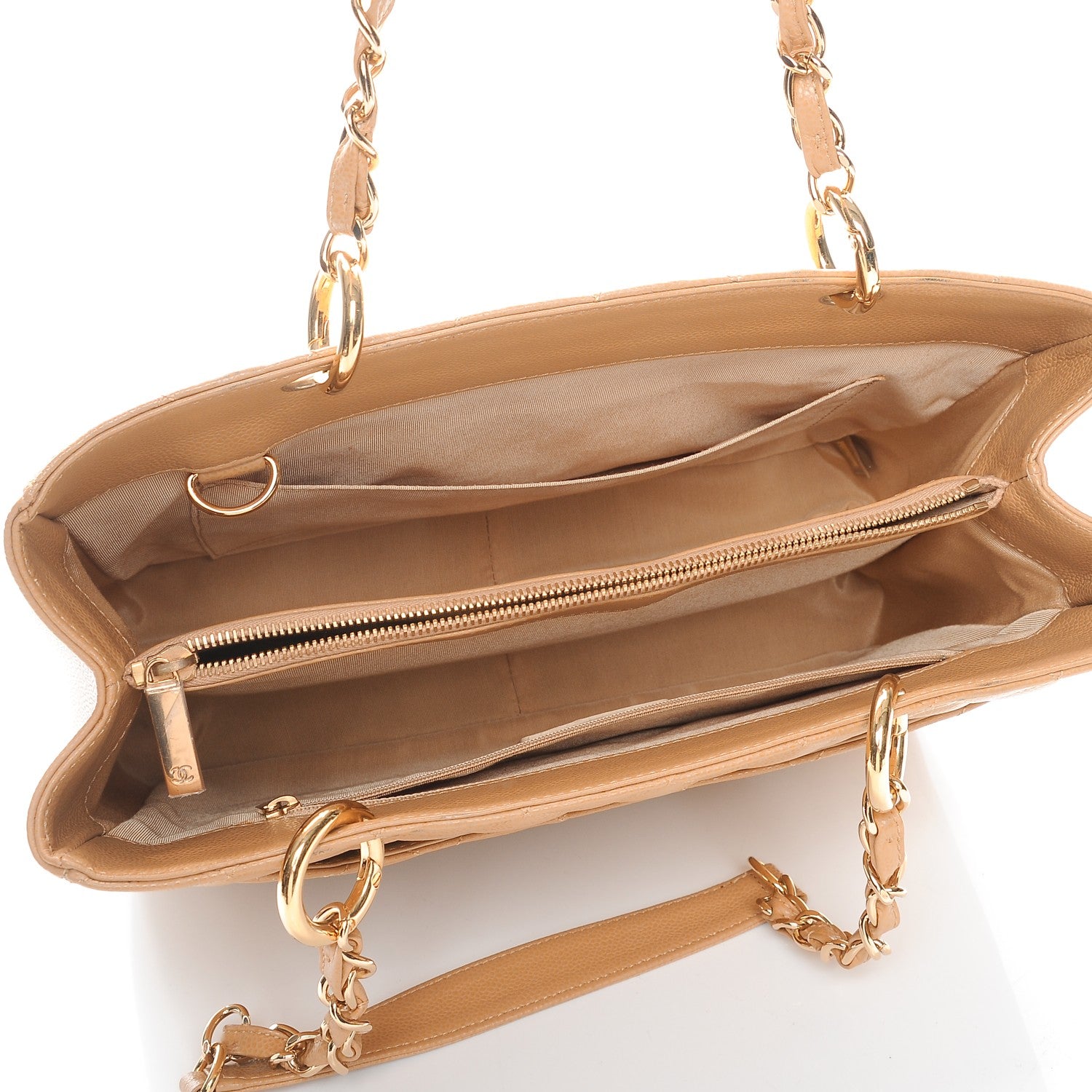 Chanel Caviar Quilted Grand Shopping Tote GST Beige 5 of 7