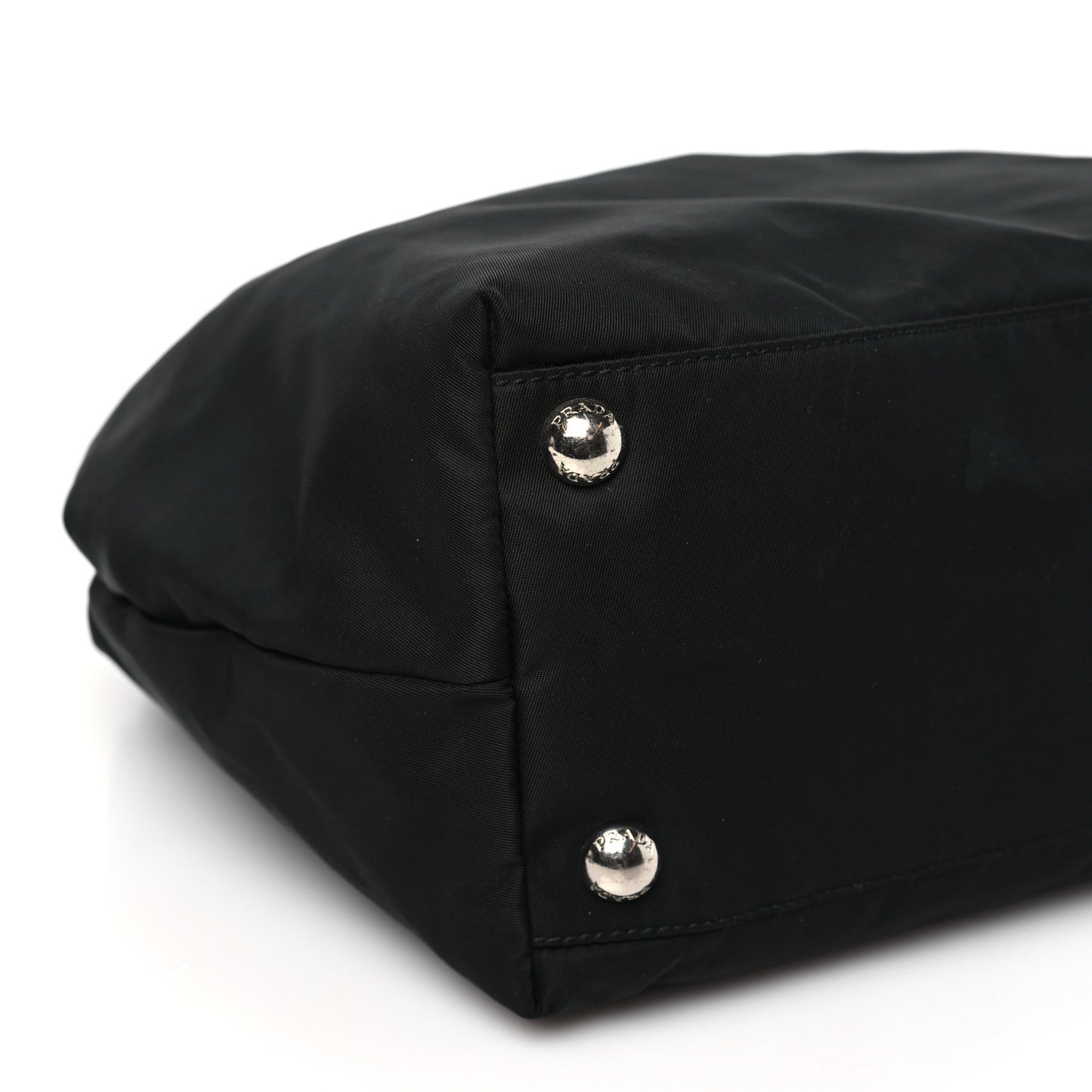 Tessuto Nylon Nappa Braided Top Handle Bag Black
