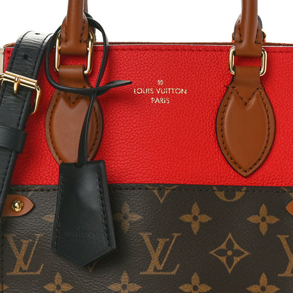 Louis Vuitton Calfskin Monogram Fold Tote PM Cerise Cream Black 7 of 9