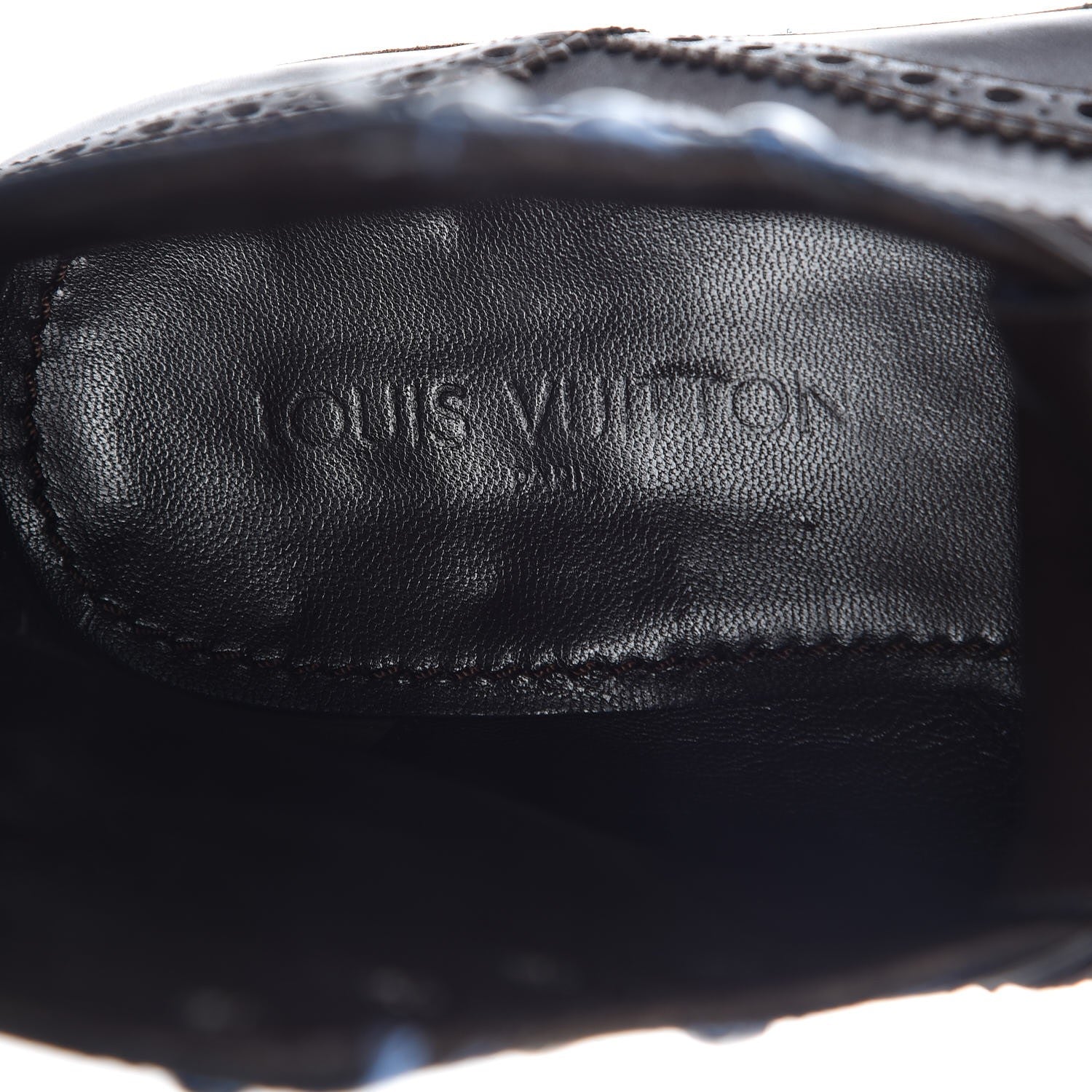 Louis Vuitton Mens Calfskin Nylon Damier Short Boots 10 Brown Blue 10 of 11