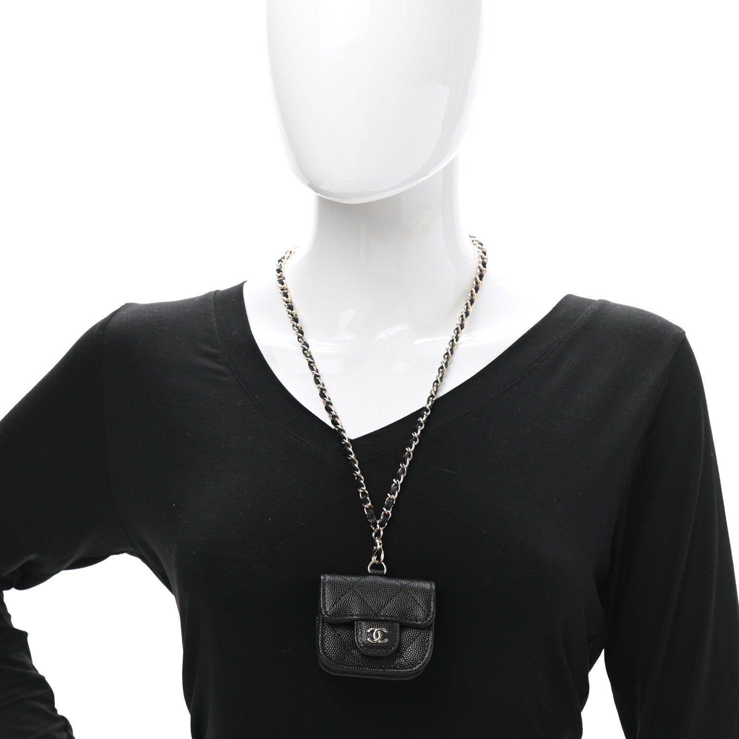Chanel Caviar Quilted Airpods Pro Case Black 2 of 8