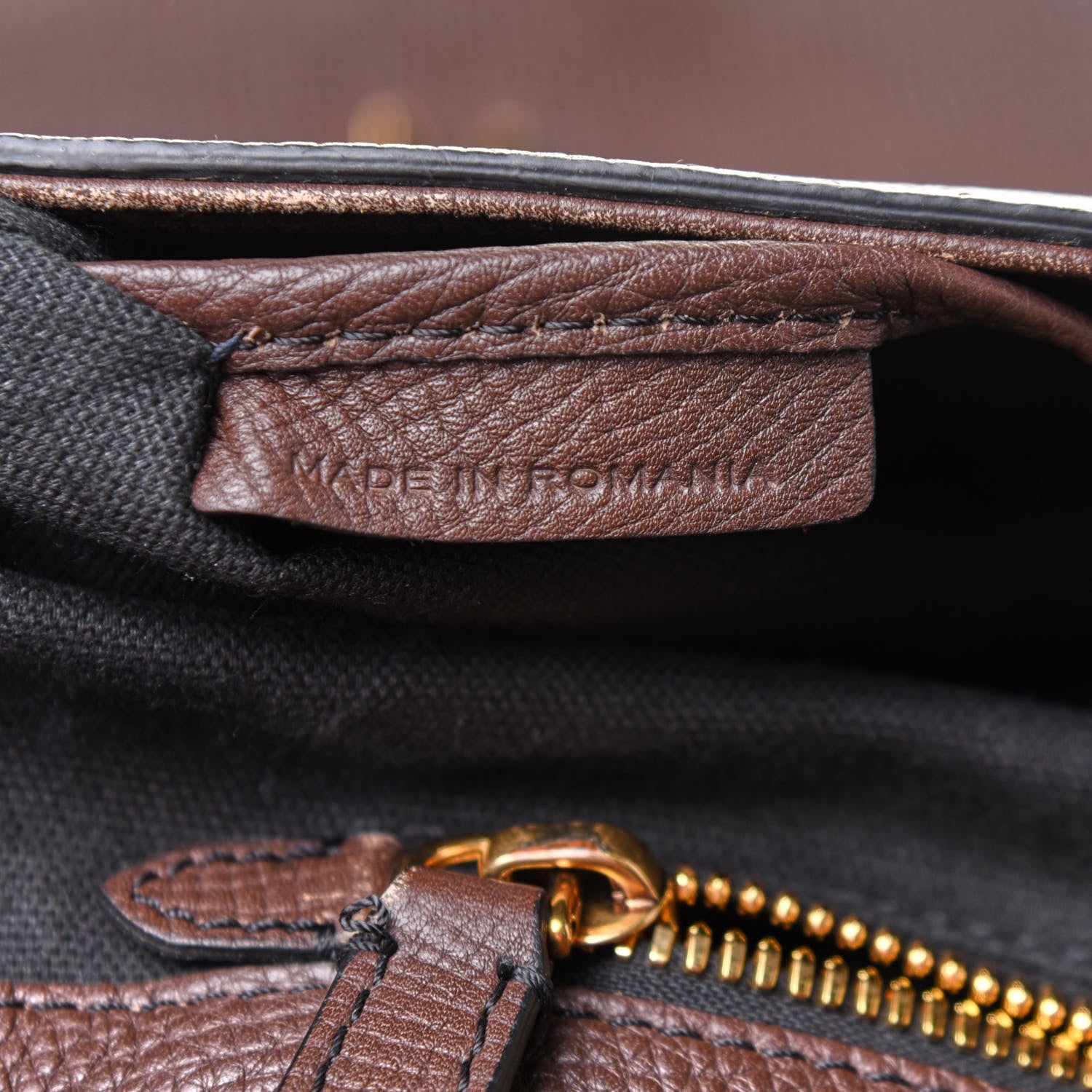 Burberry Grainy Calfskin House Check Ethan Satchel Oak Brown 8 of 13