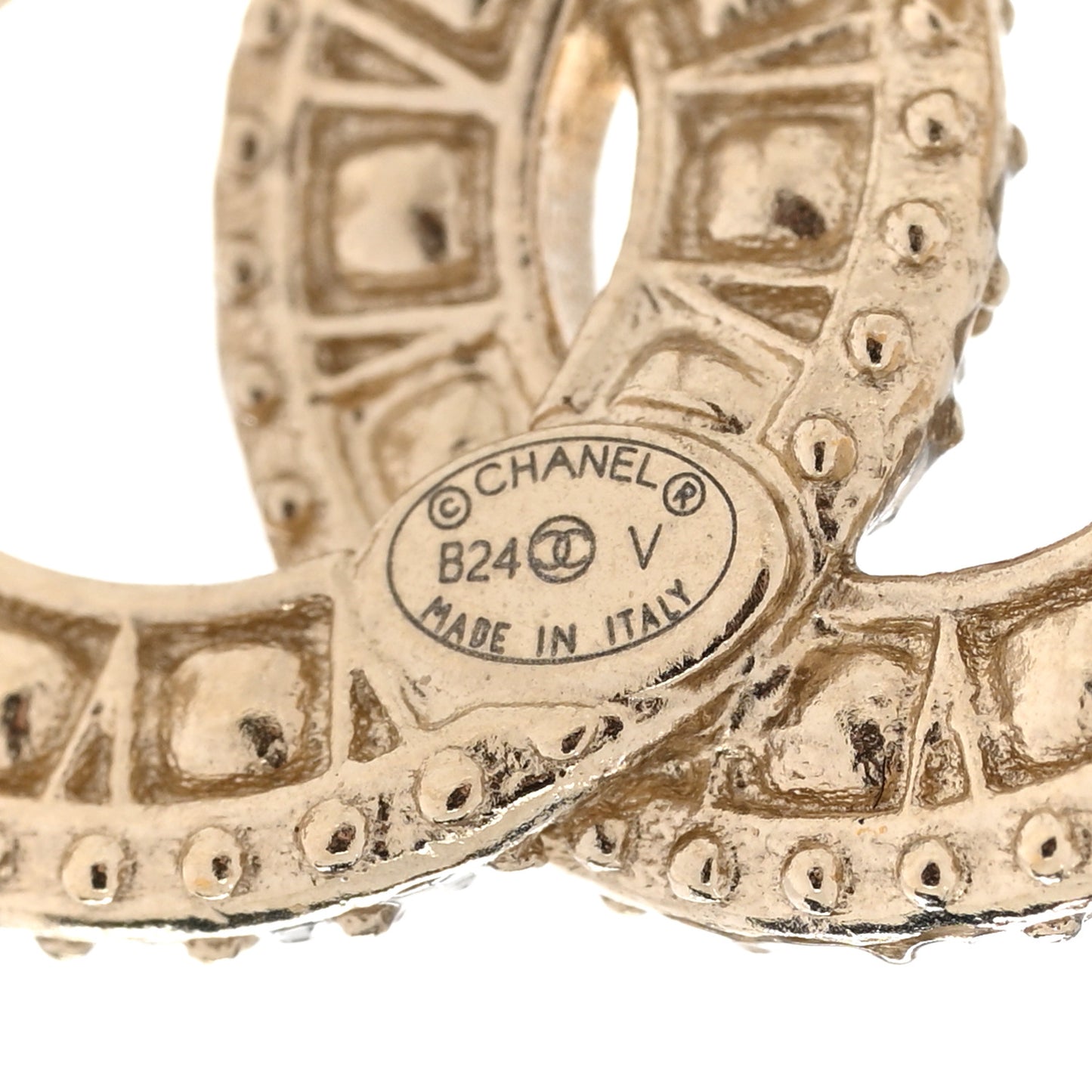 Crystal Timeless CC Earrings Light Gold