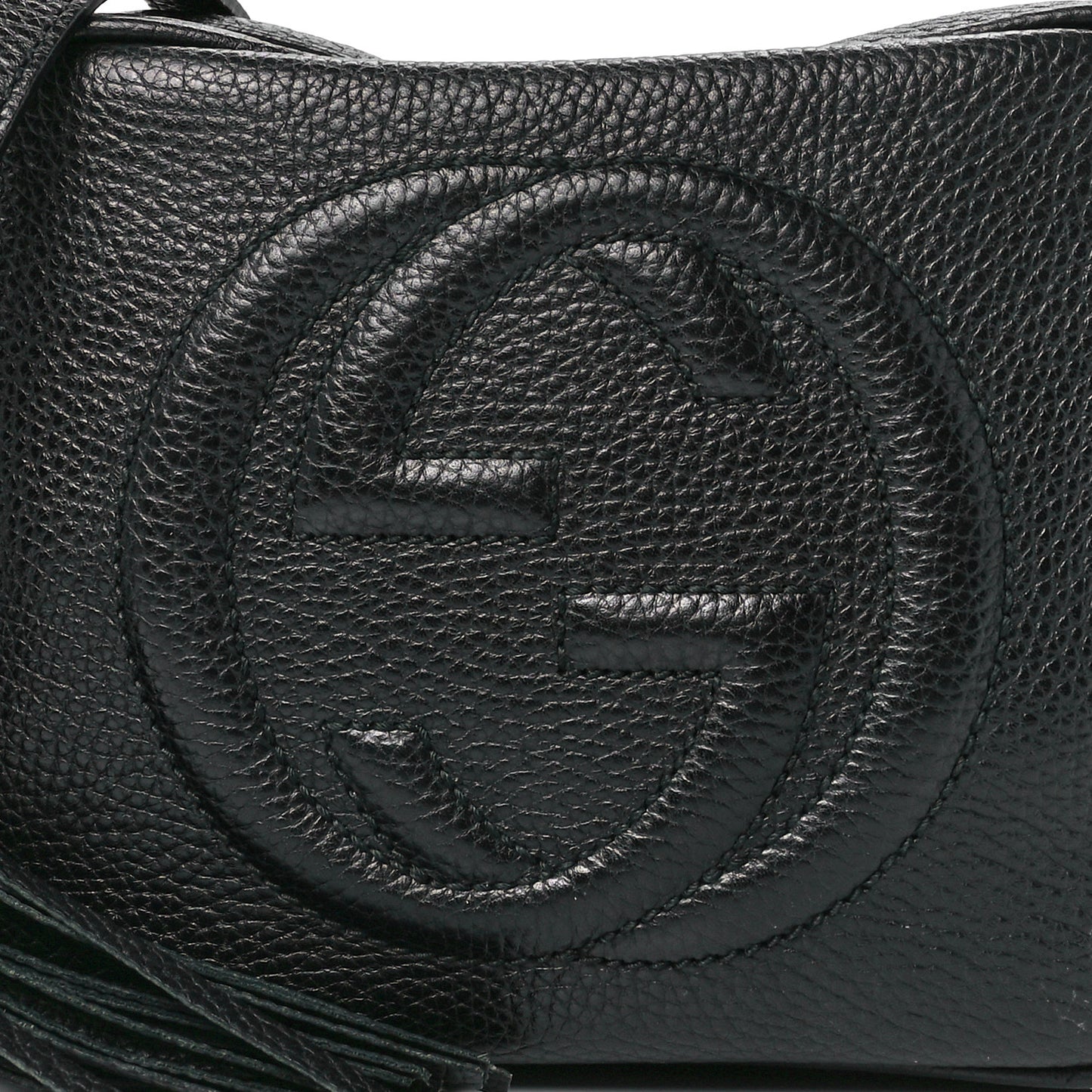 Pebbled Calfskin Small Soho Disco Bag Black