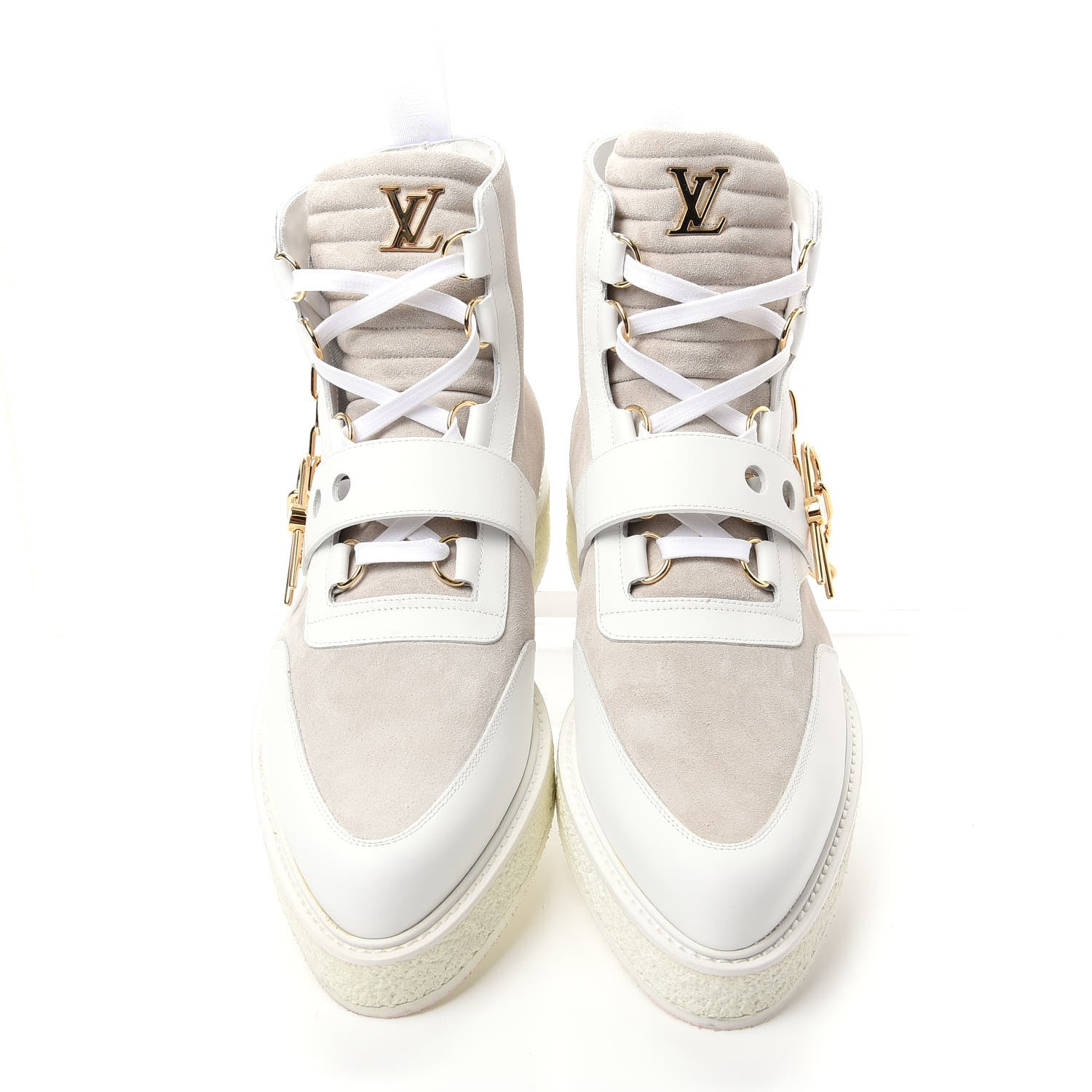 Louis Vuitton Calfskin Suede Mens Creeper Ankle Boots 9.5 White 6 of 12