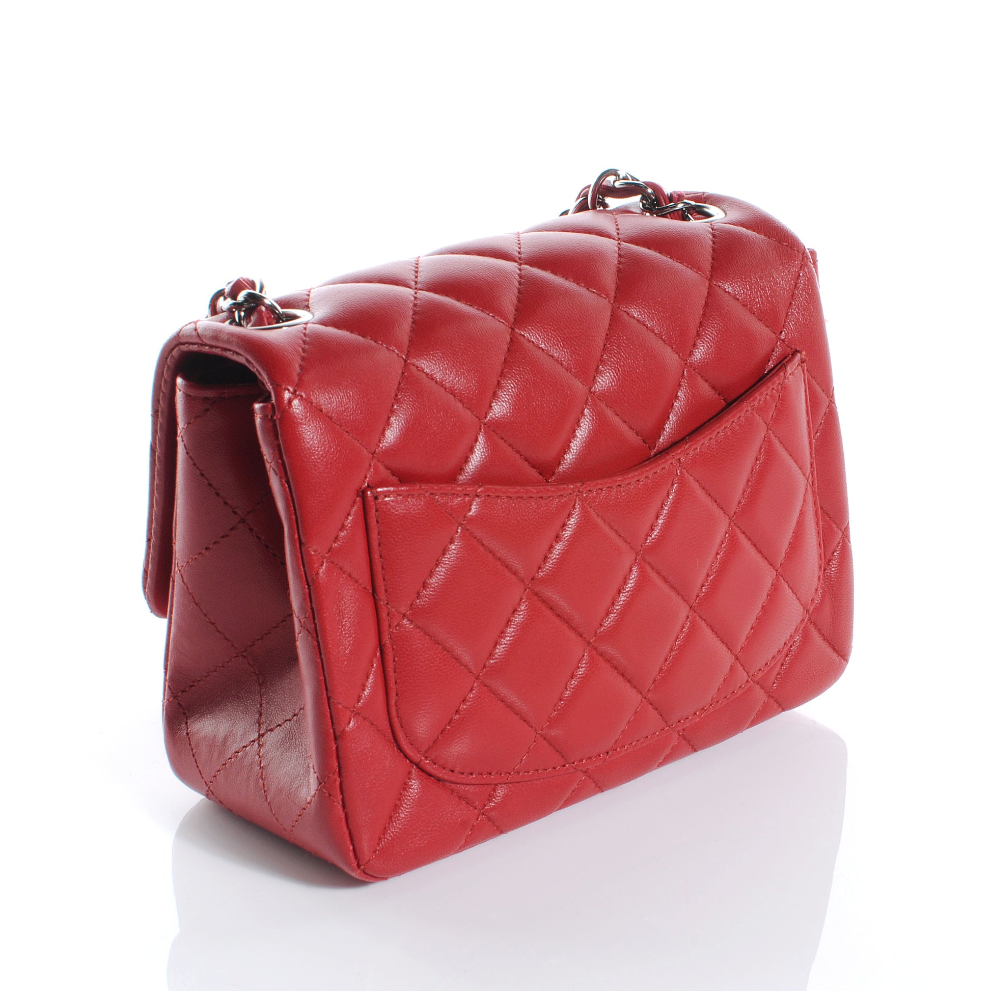 Chanel Lambskin Quilted Mini Square Flap Red 3 of 7