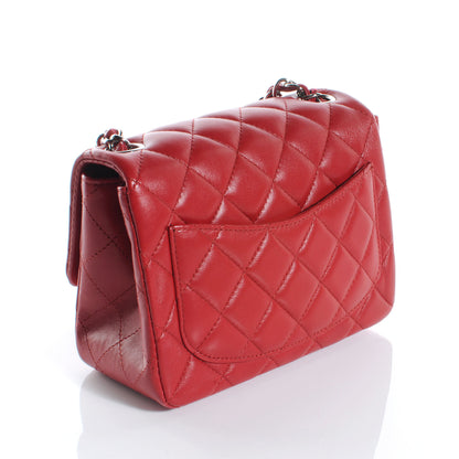 Chanel Lambskin Quilted Mini Square Flap Red 3 of 7
