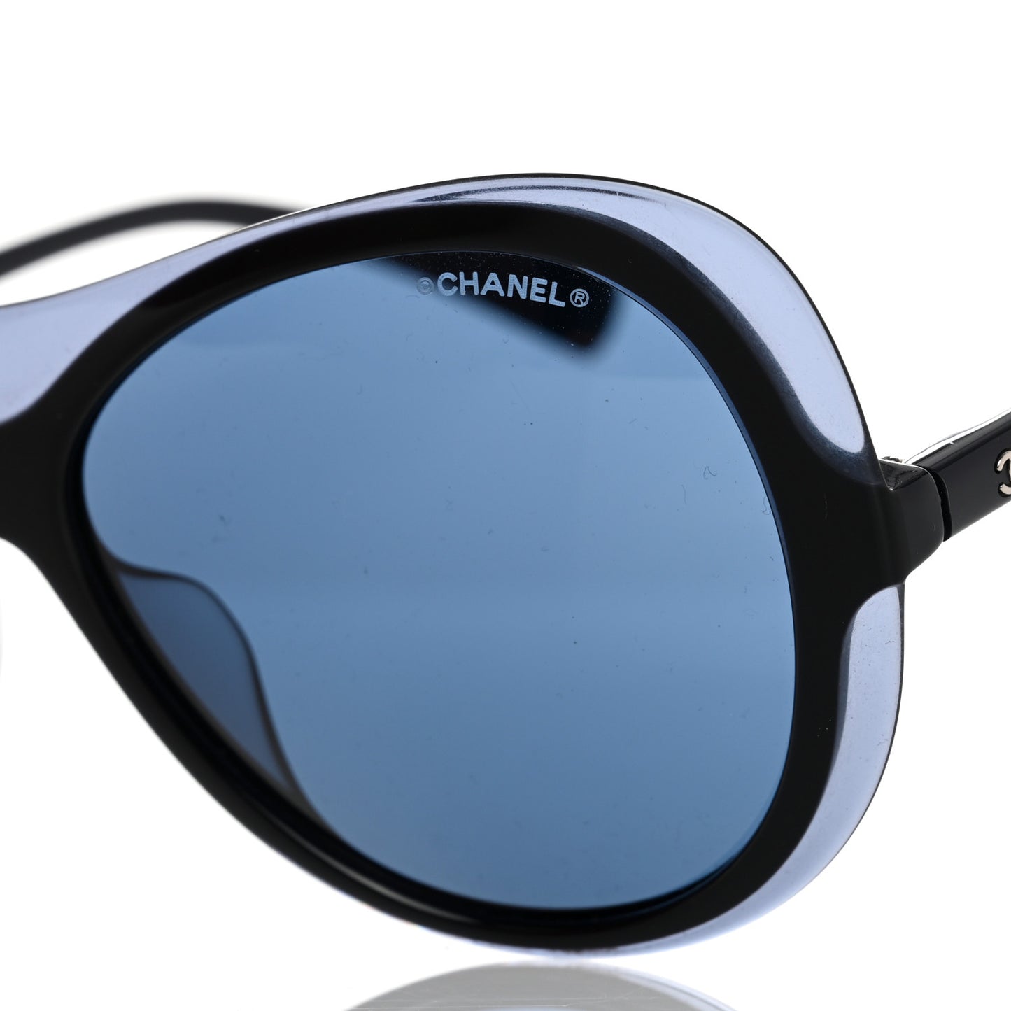 Acetate Round CC Sunglasses A71227 Blue Black