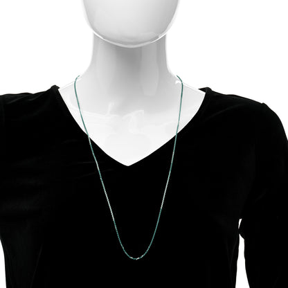 Tiffany Sterling Silver Enamel 1.75mm Chain Necklace Blue 30" 2 of 6