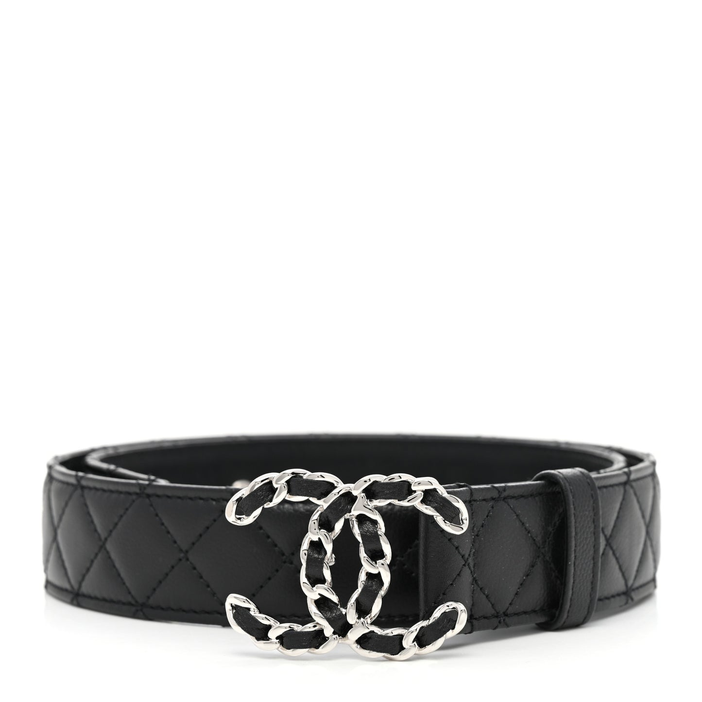 Caviar Quilted CC Chain Belt 80 32 Black