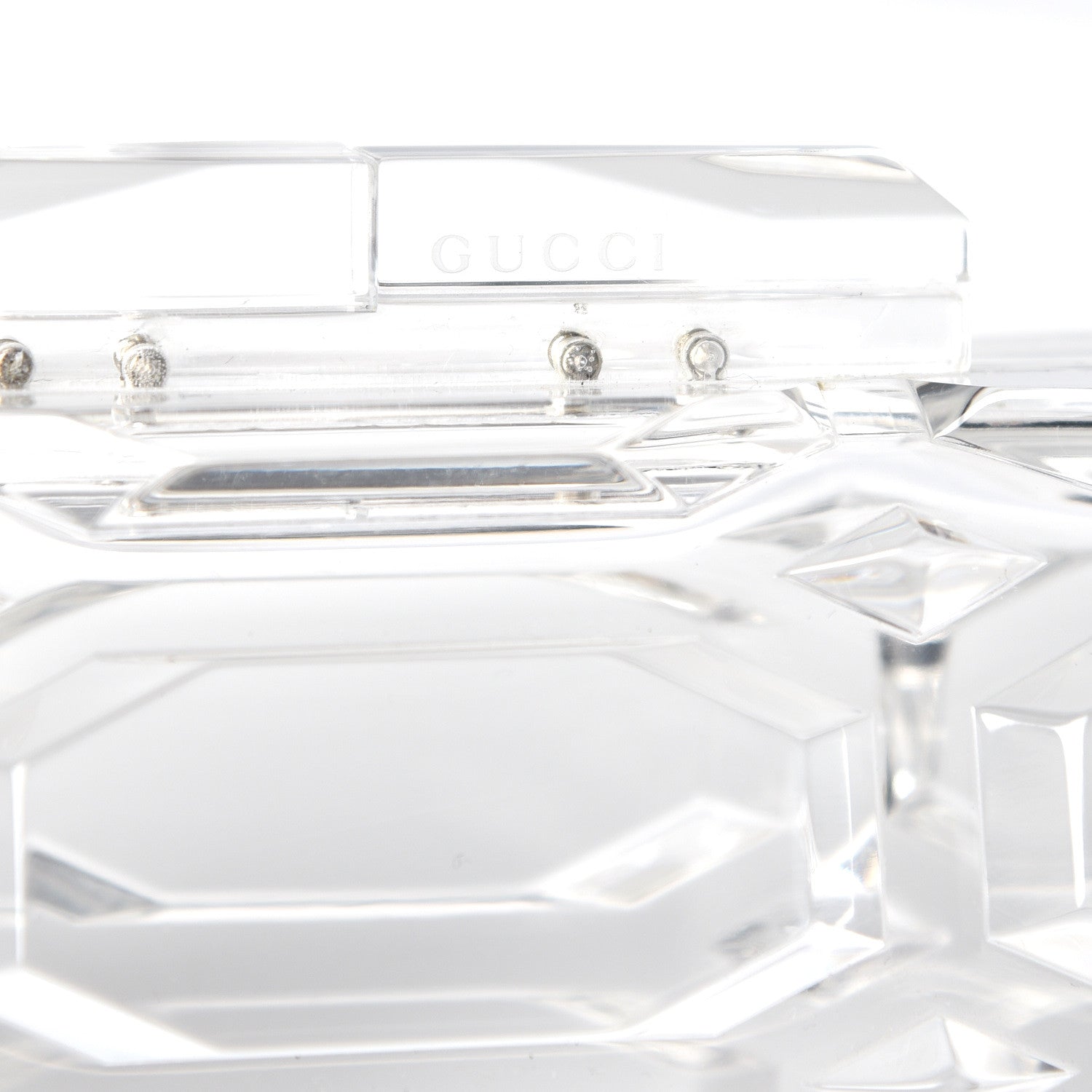 Gucci Plexiglass Aristrographic Box Clutch Translucent 6 of 11