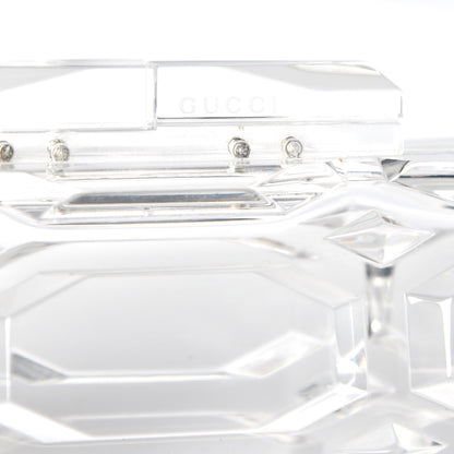 Gucci Plexiglass Aristrographic Box Clutch Translucent 6 of 11