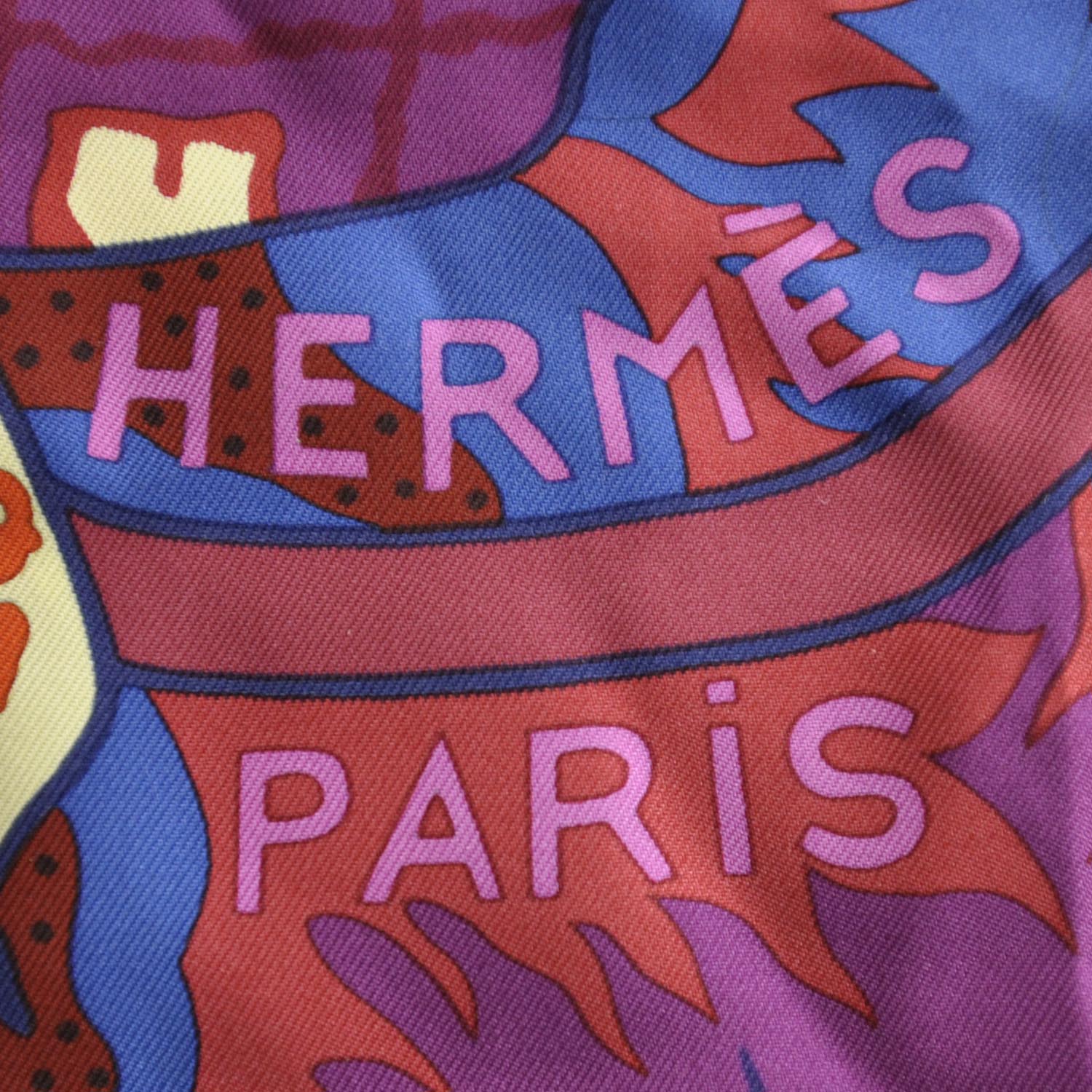 Hermes Silk Fleurs d Indiennes Shawl GM 140 11 of 11