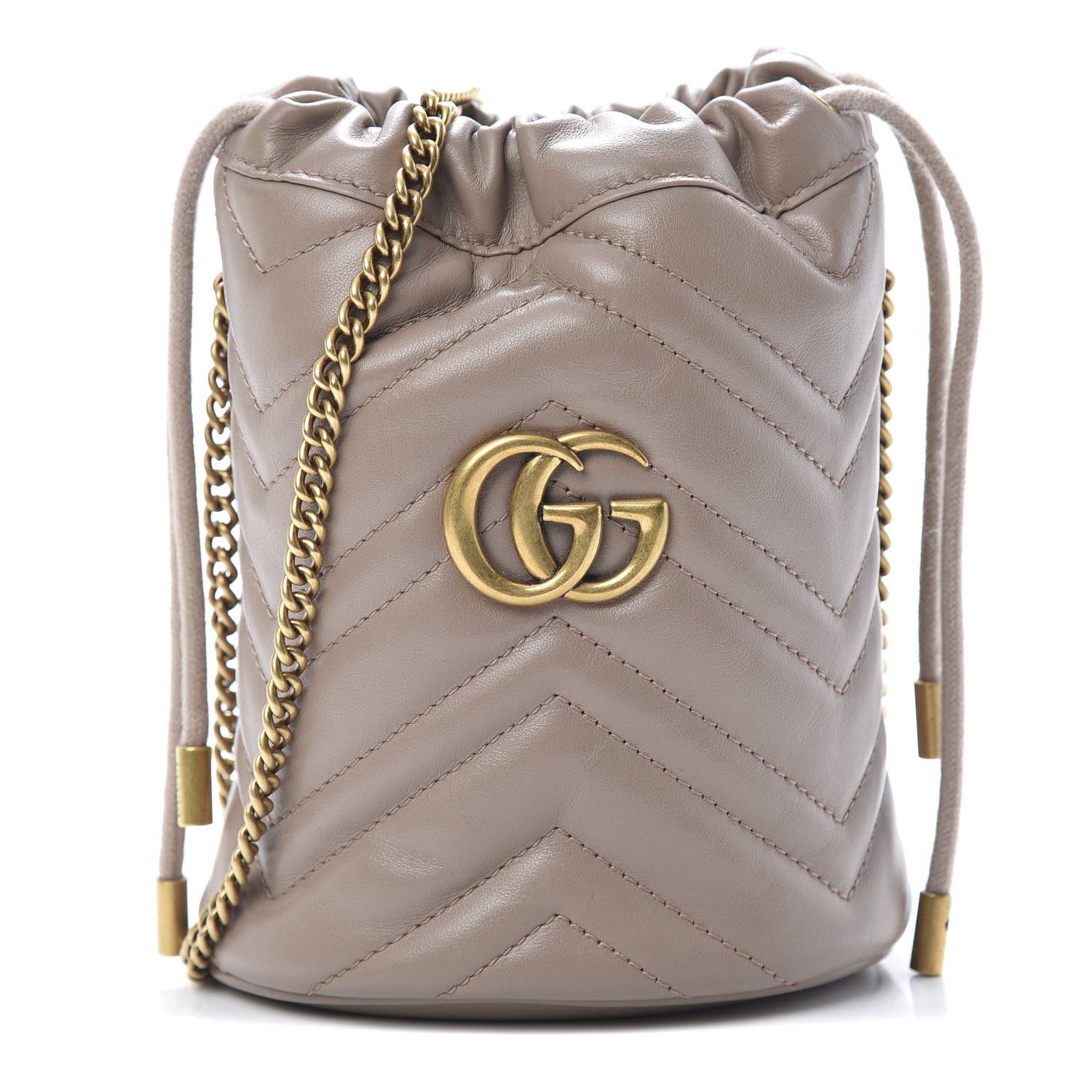Gucci Calfskin Matelasse Mini GG Marmont 2.0 Bucket Bag Porcelain Rose 1 of 11