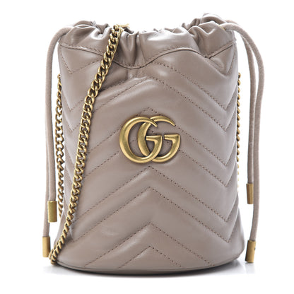 Gucci Calfskin Matelasse Mini GG Marmont 2.0 Bucket Bag Porcelain Rose 1 of 11