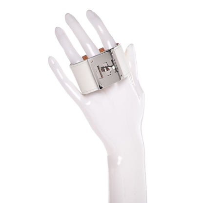 Hermes Swift Kelly Dog Bracelet T3 Blanc White 2 of 5