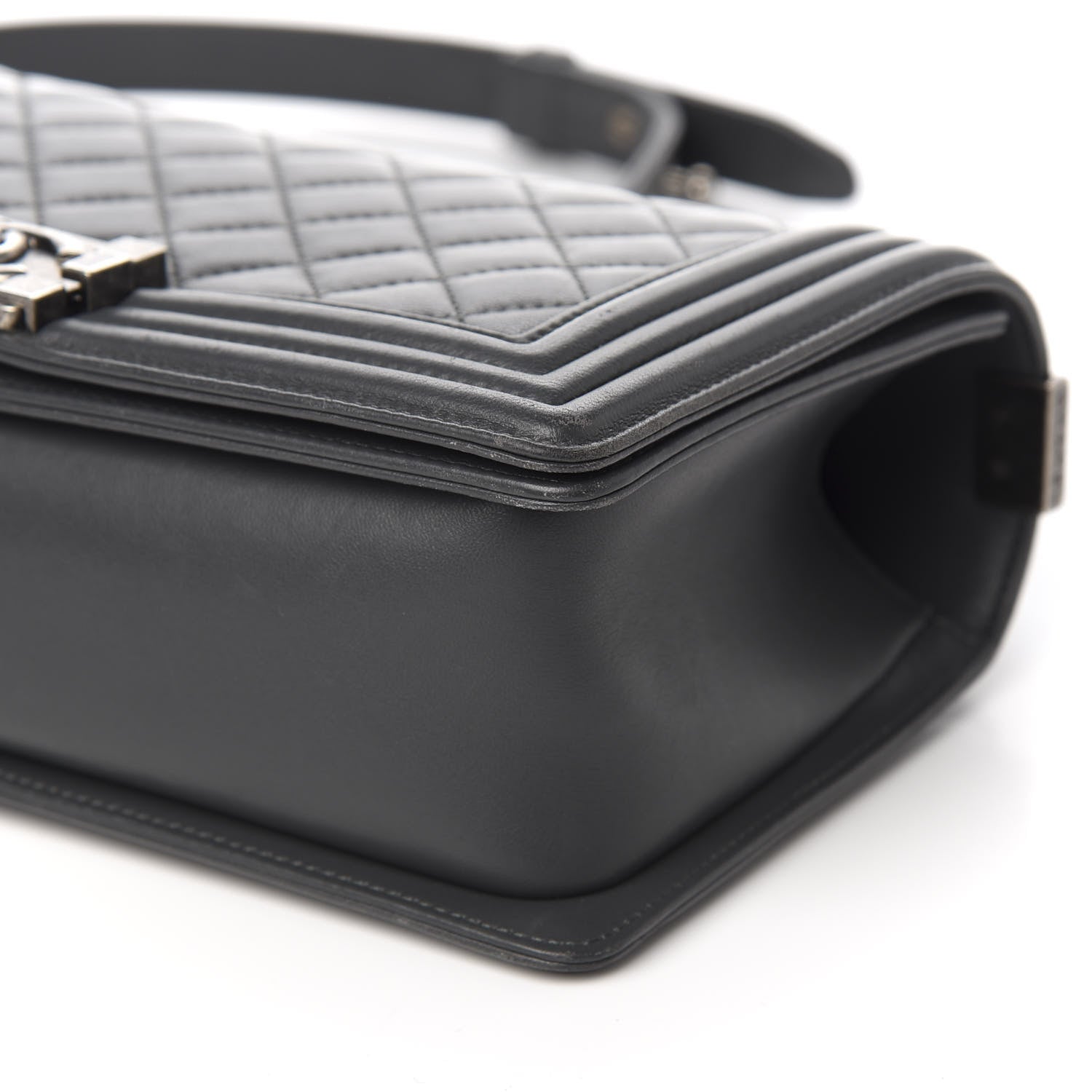 Chanel Lambskin Quilted Medium Boy Flap Dark Grey 7 of 8