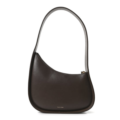 The Row Smooth Calfskin Half Moon Shoulder Bag Stone 1 of 9