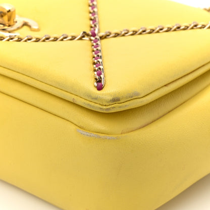 Chanel Lambskin Small Entwined Chain Flap Yellow Multicolor 16 of 21