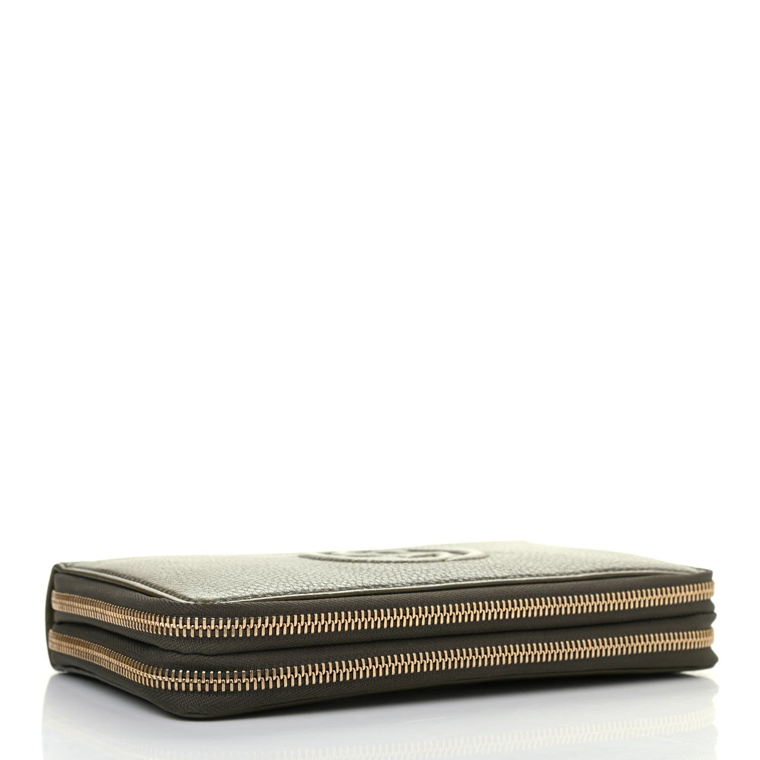 Gucci Pebbled Calfskin Soho Travel Document Case Dark Green 3 of 4