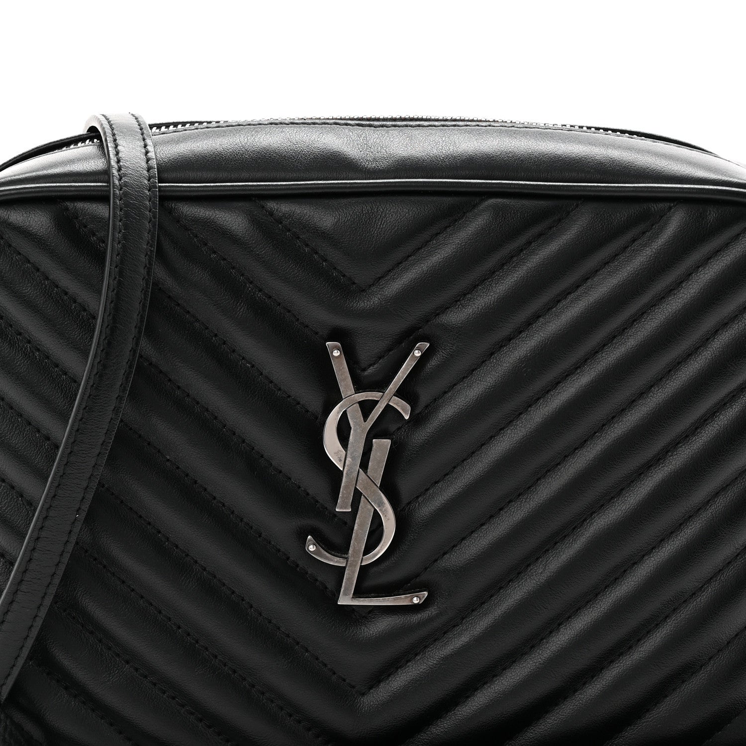 Saint Laurent Calfskin Matelasse Monogram Lou Camera Bag Black 8 of 10