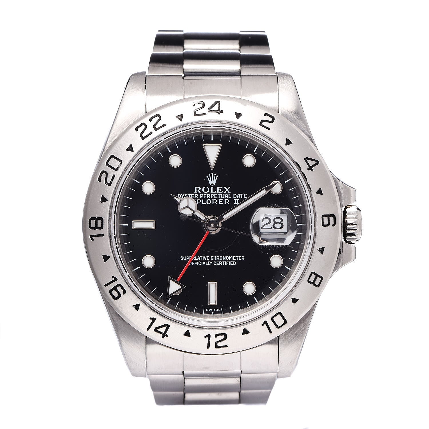 Rolex Stainless Steel 40mm Oyster Perpetual Date Explorer II Watch Black 16570 1 of 6