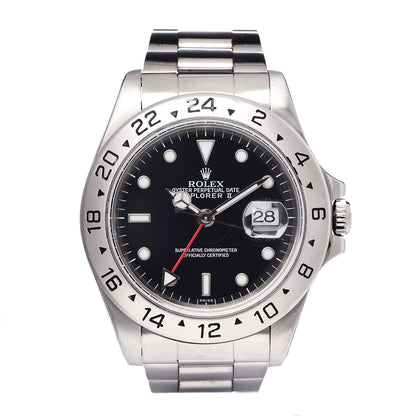 Rolex Stainless Steel 40mm Oyster Perpetual Date Explorer II Watch Black 16570 1 of 6
