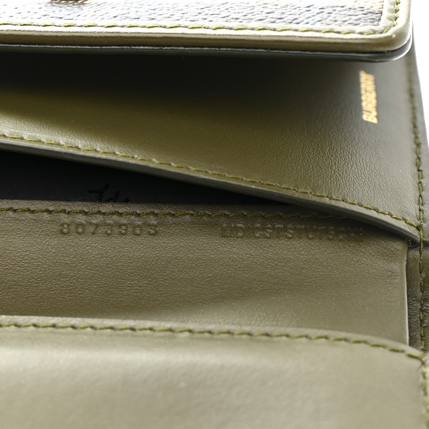 Burberry Vintage Check Tri-Fold Wallet Olive Green 7 of 9