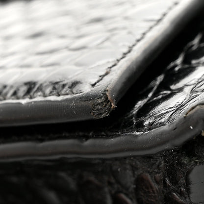 Balenciaga Shiny Calfskin Monochrome Crocodile Embossed Medium Hourglass Top Handle Bag Black 17 of 20