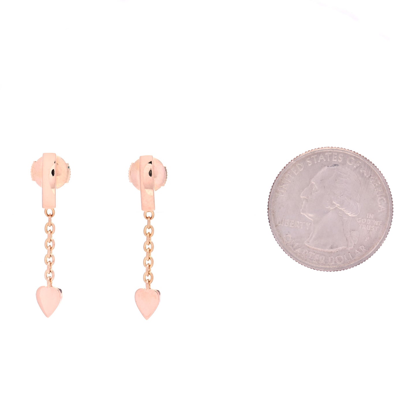 18K Pink Gold Mon Amour Heart Drop Earrings