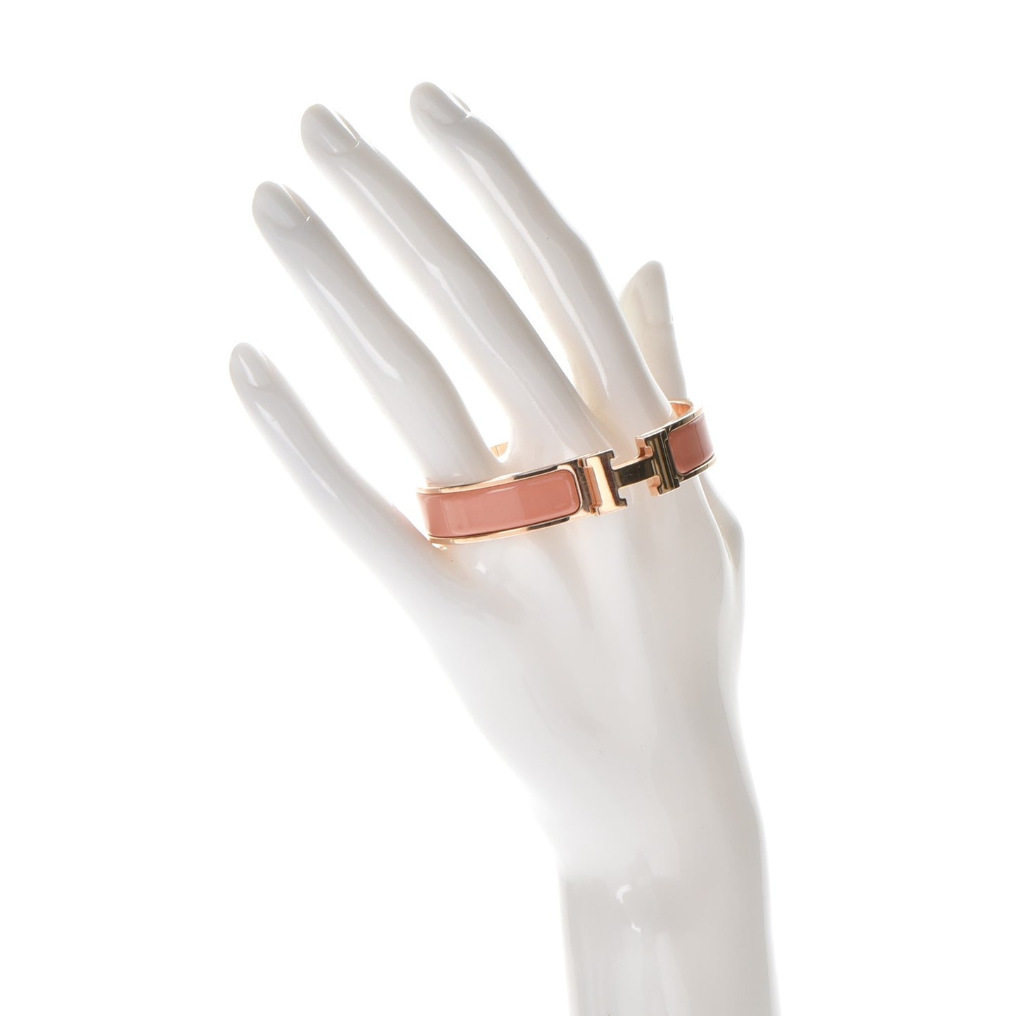 Narrow Enamel Clic Clac H Bracelet PM Rose Poudre