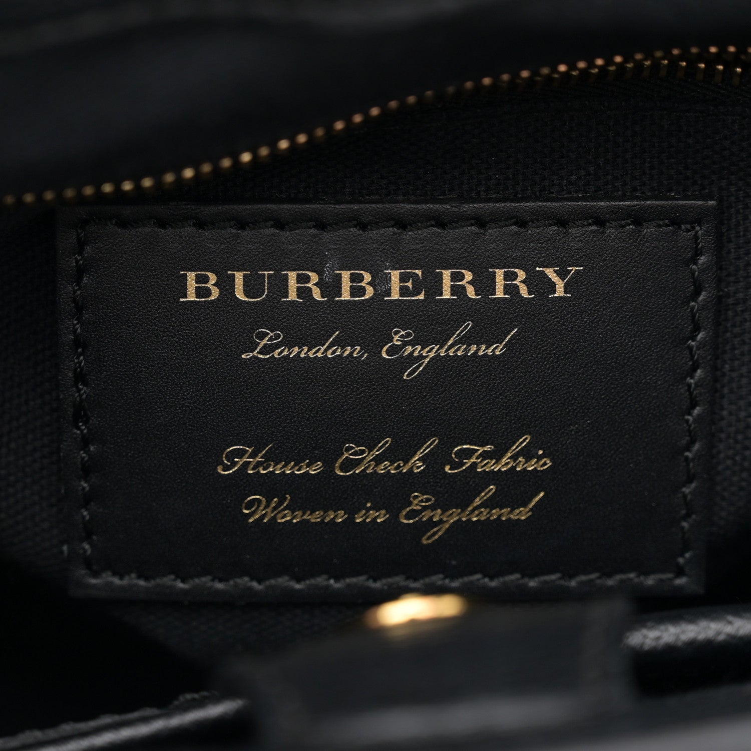 Burberry Derby Calfskin House Check Baby Banner Tote Black 6 of 10