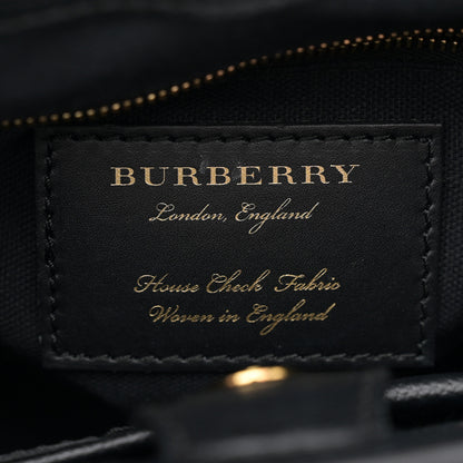 Burberry Derby Calfskin House Check Baby Banner Tote Black 6 of 10