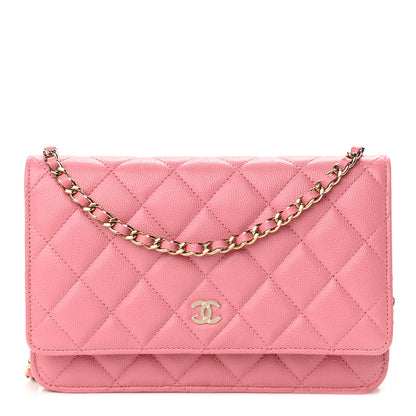 Chanel Caviar Quilted Wallet On Chain WOC Dark Pink 1 of 12