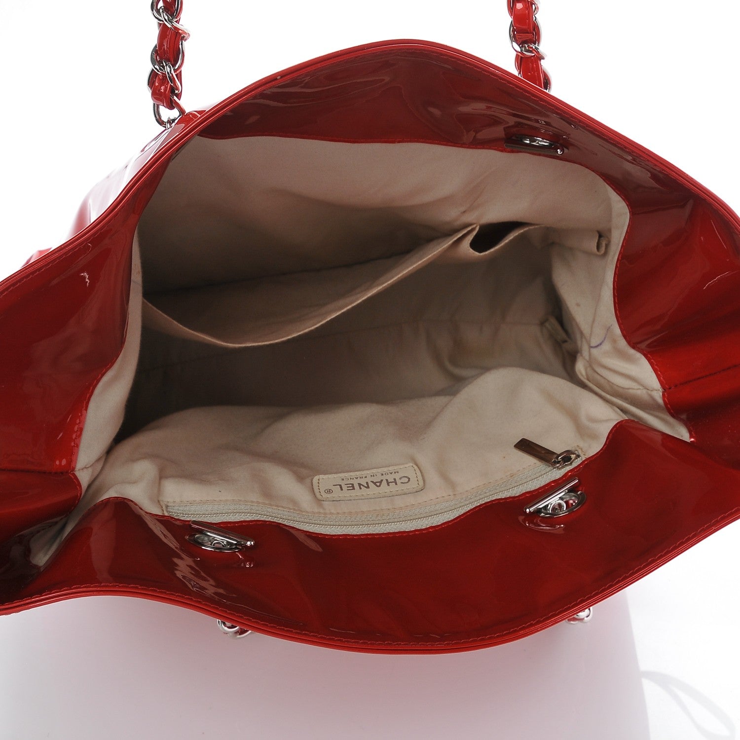 Chanel Patent Crystal Strass Bonbons Tote Red 5 of 7