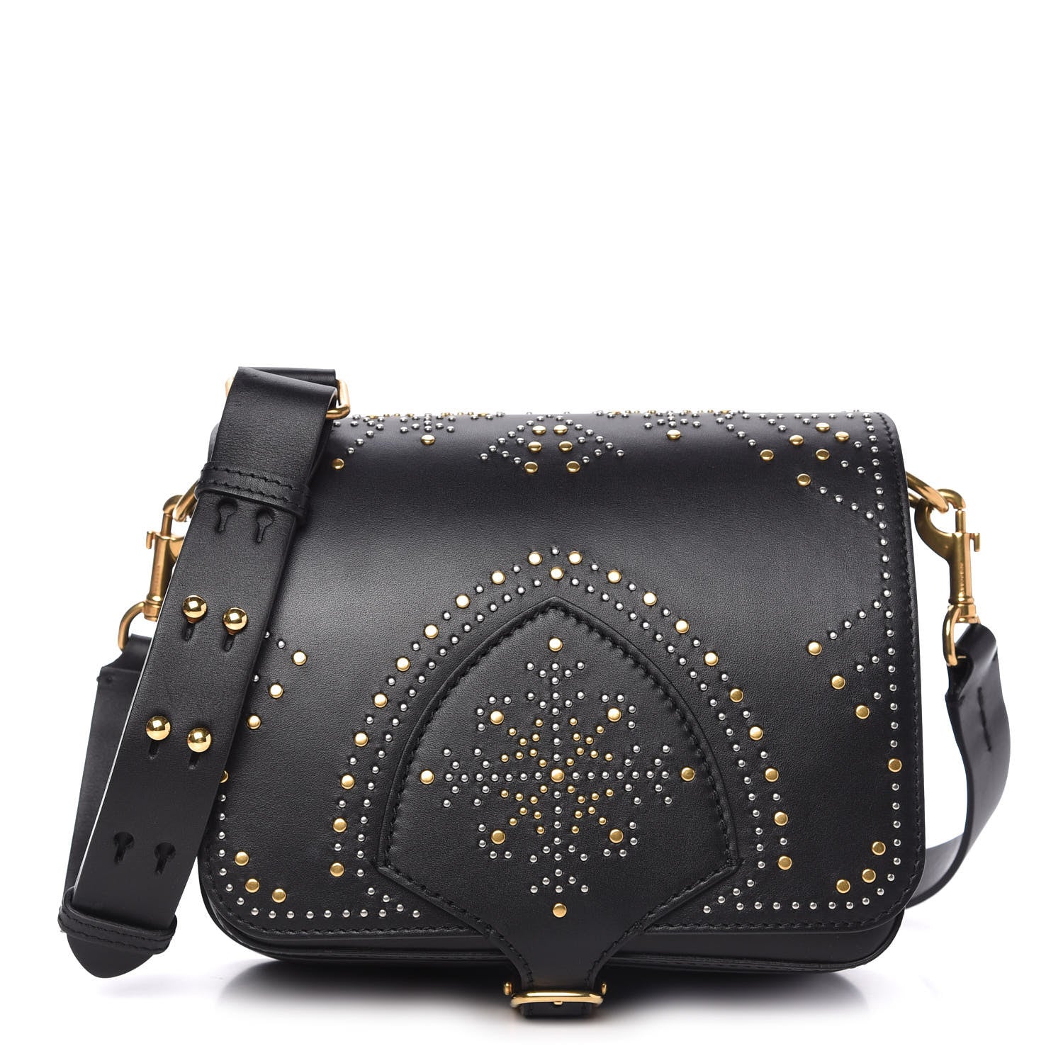 Burberry Calfskin Studded Square Satchel Black 1 of 10