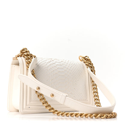 Chanel Snakeskin Medium Boy Flap White 3 of 11
