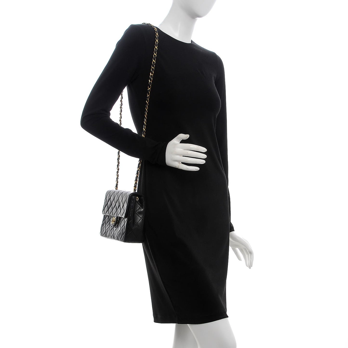 Lambskin Quilted Small Single Flap Black