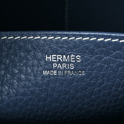Hermes Taurillon Clemence Halzan 31 Bleu Agate 6 of 10
