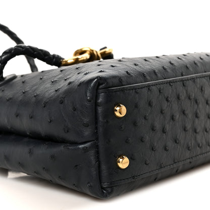 Bottega Veneta Ostrich Mini Andiamo Shoulder Bag Dark Blue 9 of 10