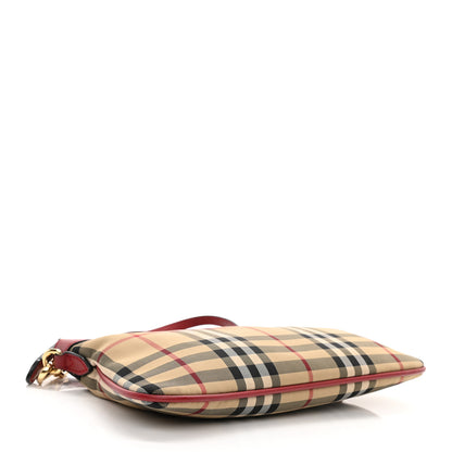 Burberry Horseferry Check Peyton Crossbody Clutch Bag Parade Red 4 of 9
