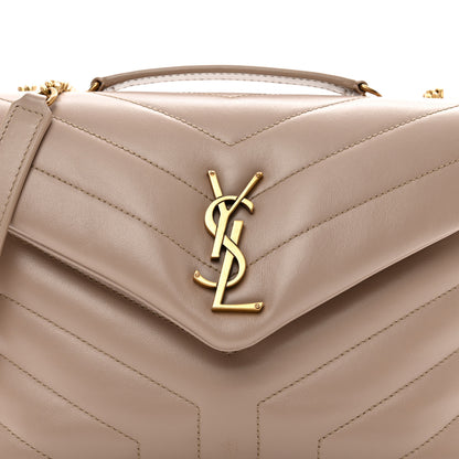Saint Laurent Calfskin Y Quilted Monogram Small Loulou Chain Satchel Light Natural 8 of 10