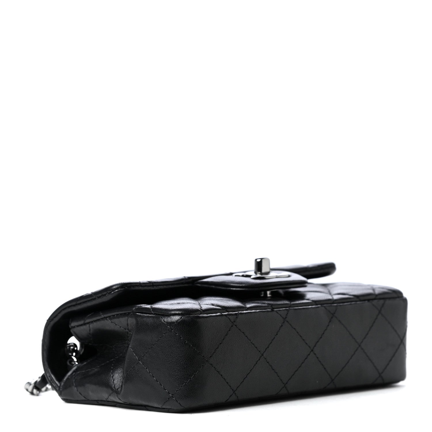 Chanel Lambskin Quilted Extra Mini Rectangular Flap Black 6 of 8