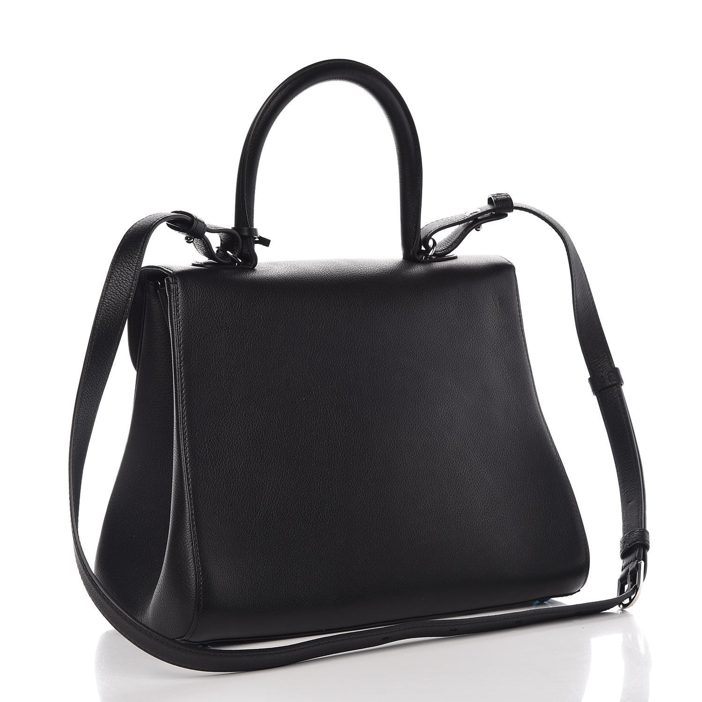 Grained Calfskin MM Brillant Satchel Black
