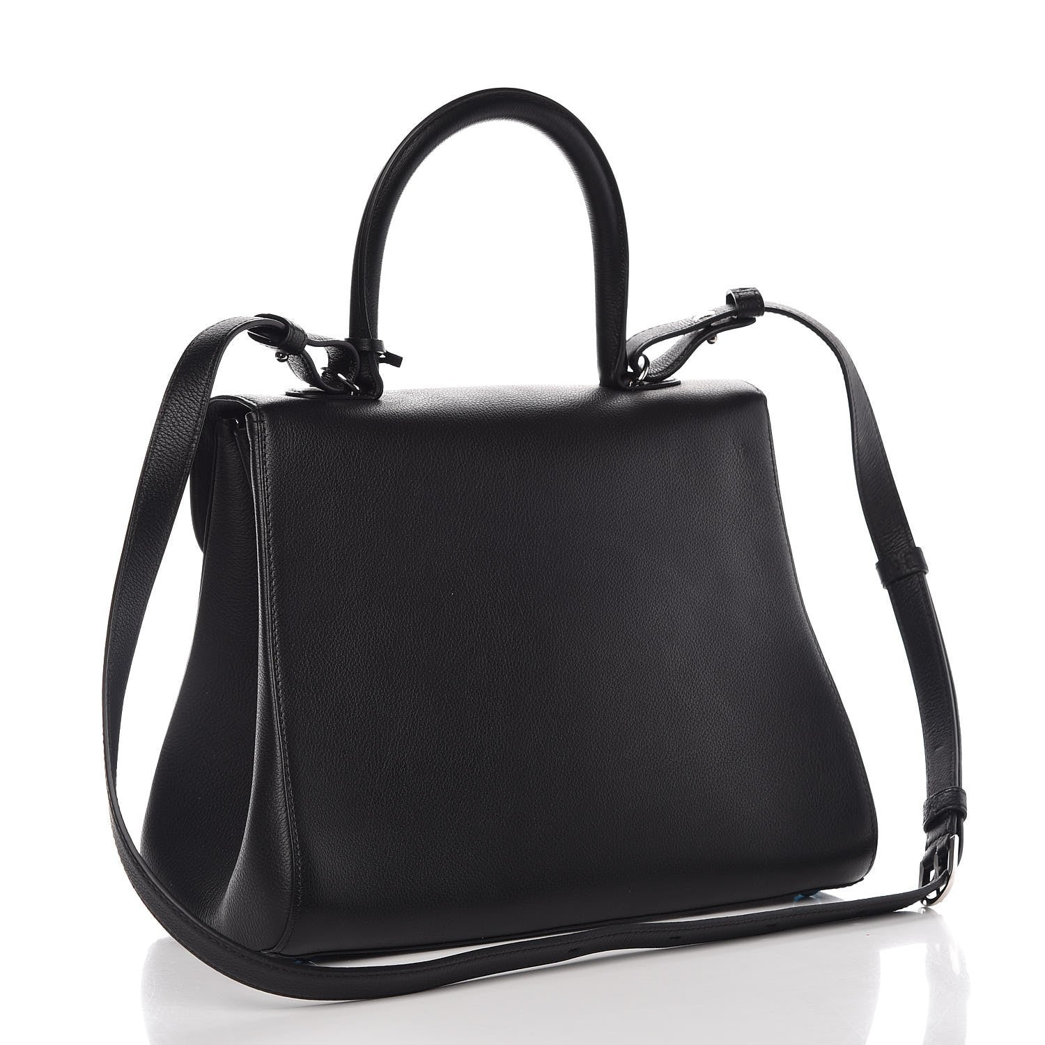 Delvaux Grained Calfskin MM Brillant Satchel Black 4 of 11