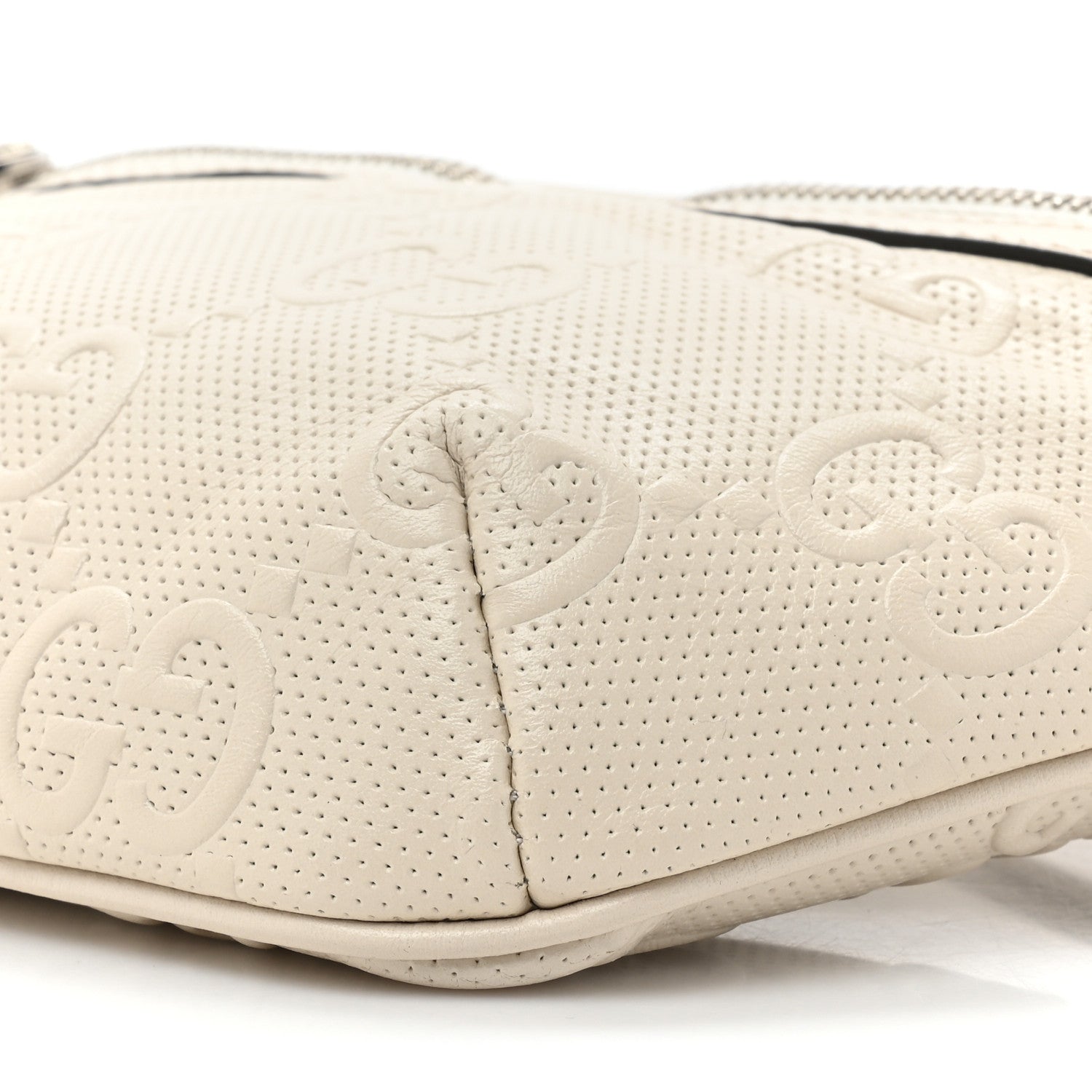 Gucci Calfskin GG Tennis Embossed Belt Bag Mystic White 8 of 11