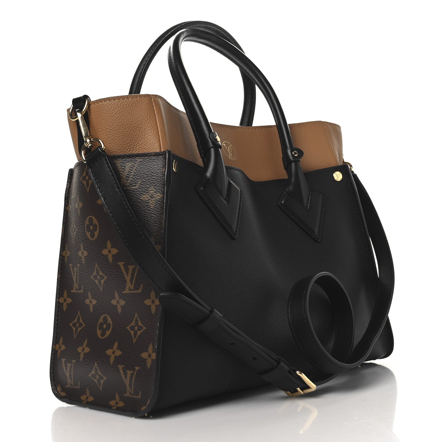 Calfskin Monogram On My Side MM Black