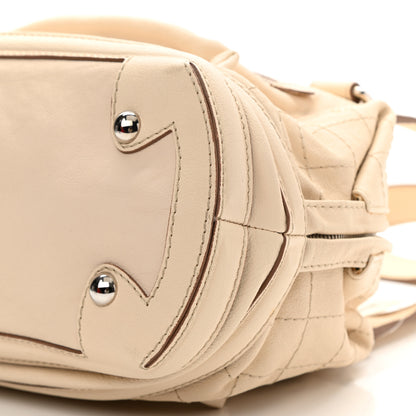 Chanel Goatskin Square Stitch Essential Bowler White 11 of 15