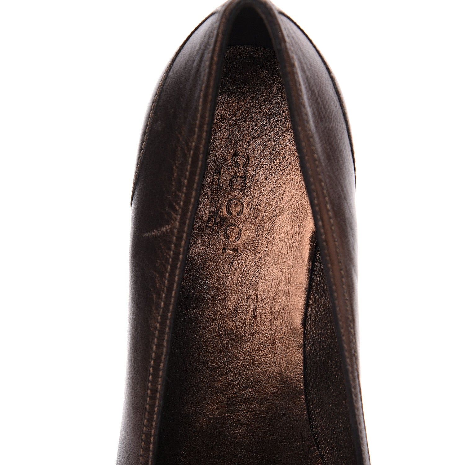 Gucci Metallic Calfskin Bamboo Ballet Flat 37 Bronze 6 of 10