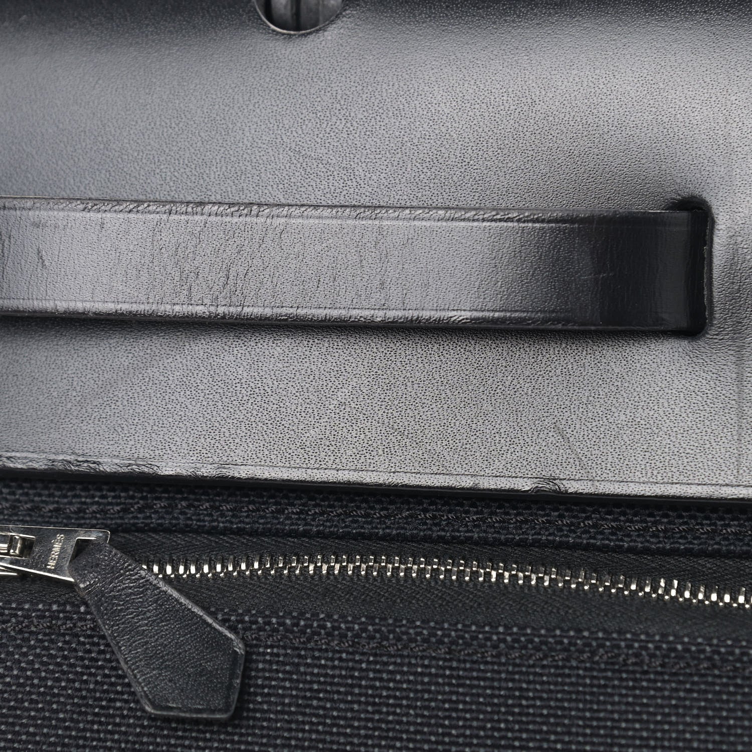 Hermes Military Toile Vache Hunter Herbag Zip PM 31 Black 12 of 13